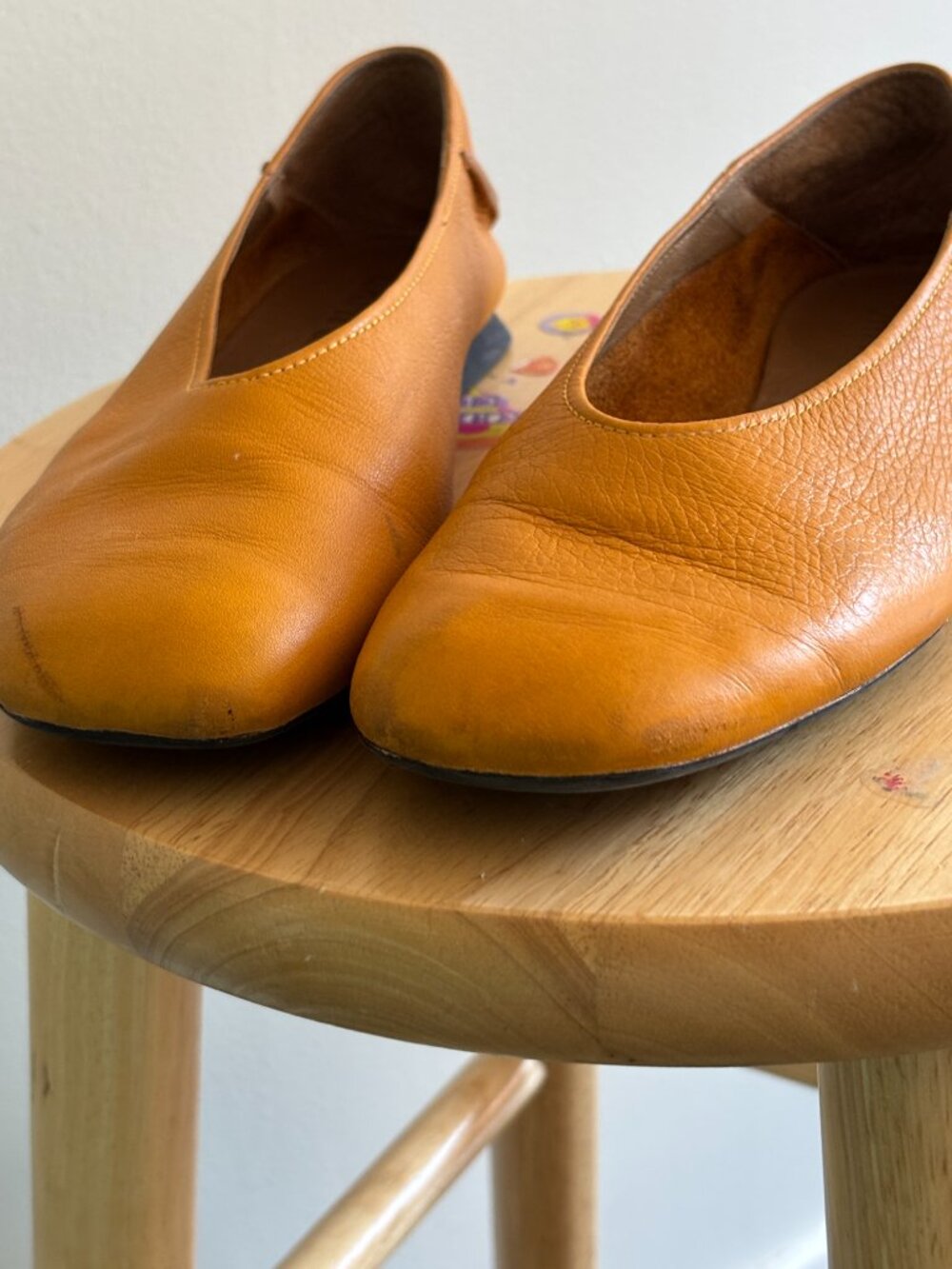 Orange Camper Leather Casi Myra Ballerinas 37 - Picture 5 of 6
